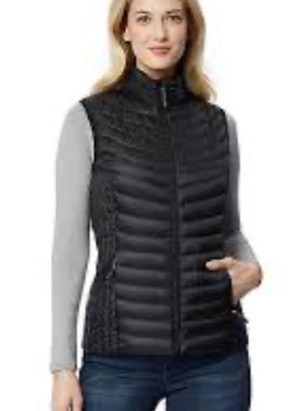 HeatKeep Silk Nano Packable Down Puffer Vest in black.small